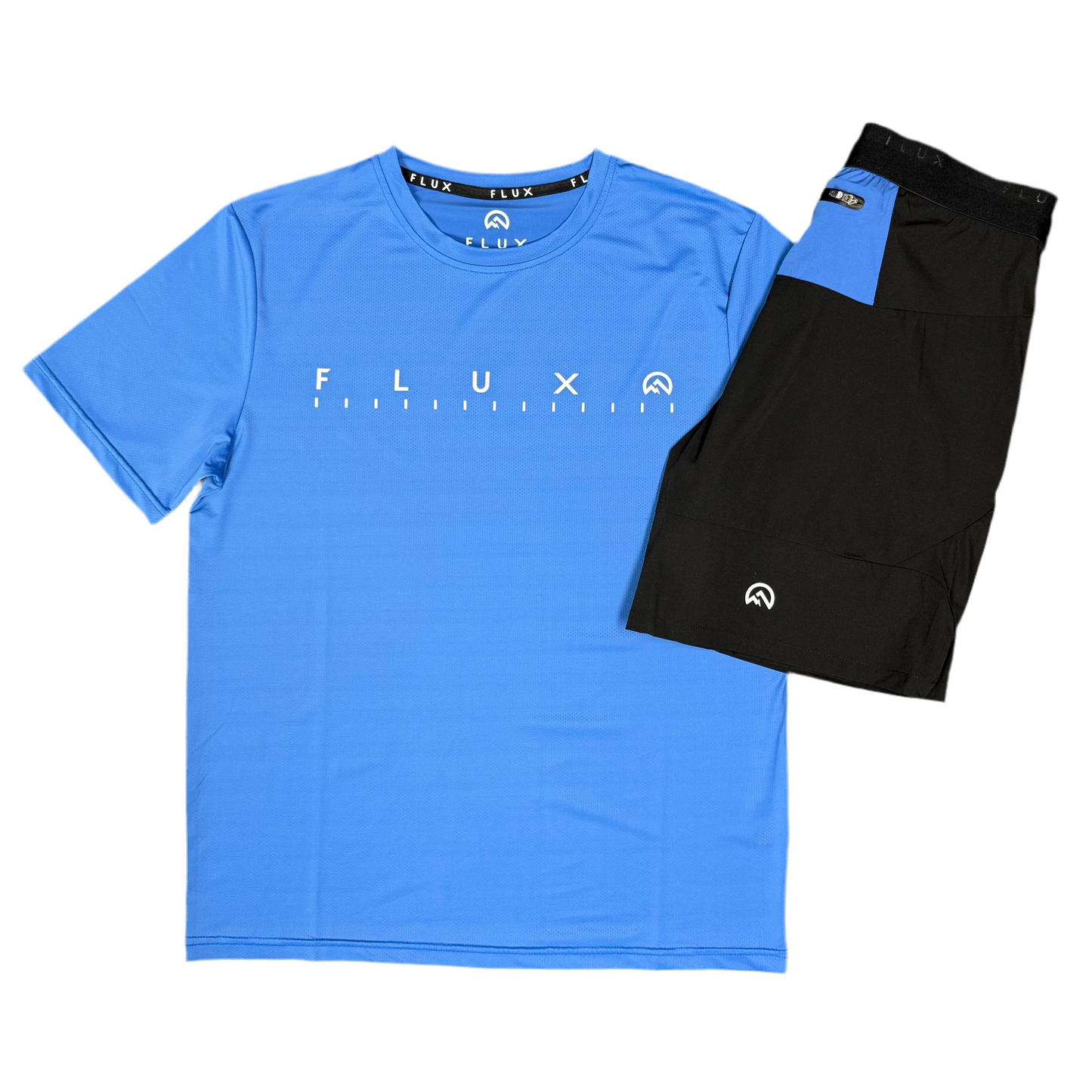 Flux Graphic Logo T-Shirt & Performance Shorts - Black/Cobalt